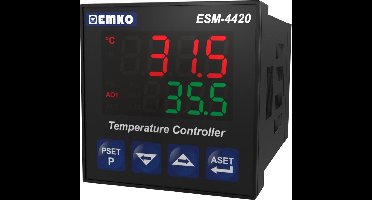 Emko ESM-4420 2-punt, P, PI, PD, PID Temperatuurregelaar J, K, R, S, T, Pt100 -200 tot 1700 °C Relais 5 A, SSR (l x b x