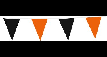 Vlaggenlijn oranje-zwart 10 meter - Halloween versiering