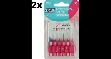 TePe Ragers Roze 0,4mm - 2 x 6 stuks - Voordeelverpakking