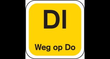 Label - DI weg op - papier - afwasbaar - 19x19mm - geel - rol à 1000 stuks