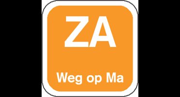 Label - ZA weg op - papier - afwasbaar - 19x19mm - oranje - rol à 1000 stuks