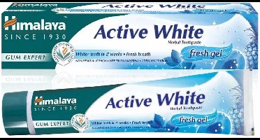 Himalaya Herbals Active White Toothpaste Fresh Gel - Kruidentandpasta - Gezond Tandvlees en Wittere Tanden - Vegetarisch - Tandpasta Zonder Fluoride en Parabenen - 75ml