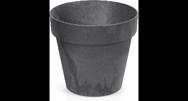 Prosperplast Bloempot/plantenpot - betonlook - antraciet - kunststof - Dia 20 cm - buiten/binnen