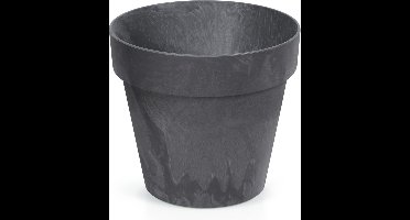 Prosperplast Bloempot/plantenpot - betonlook - antraciet - kunststof - Dia 14 cm - buiten/binnen