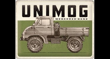 Metalen Bord 30x40 cm Mercedes Unimog Vintage