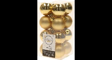 Decoris kerstballen - 16x st - goud - 4 cm - kunststof