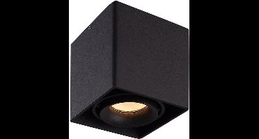 Vierkante LED Opbouwspot Esto - Kantelbaar - Dimbaar - 2700K warm wit - 4 Watt 345 lumen - GU10 - Plafondspot - Voor binnen - Vervangbare afdekring - Zwart