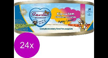 Renske Blik Vers Gestoomd Puppy 95 g - Hondenvoer - 24 x Kip&Lam