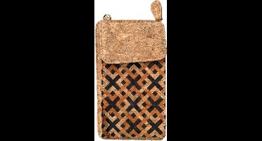 green-goose® Kurk Telefoontasje Portemonnee | Squares | 19x11x4 cm | Duurzaam Biologisch Afbreekbaar | Handgemaakt in Portugal