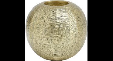 PTMD Kikie Gold aluminium candle holder sphere S SET van 2