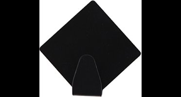 Excellent houseware - Zelfklevende rvs haakjes - zwart - 4x