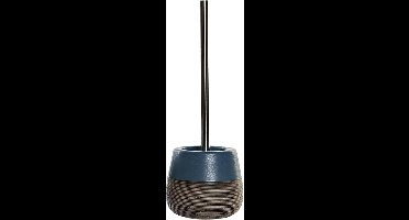 Items Toiletborstel met houder - polystone - marine blauw - 36 cm