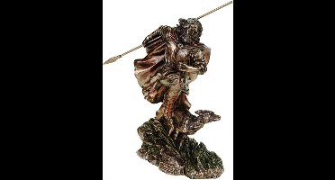 MadDeco - bronskleurig beeldje - Lugh - zonnegod - beschermheilige van ambacht en handel - polystone - handgemaakt - 23 cm hoog