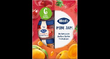 Hero Mini Jam - Broodbeleg - Jam - Aarbeien, Rode Kersen & Abrikozen - 8 doosjes à 6 x 28.3g