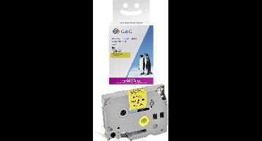 Labeltape G&G BB-B-G-641 Compatibel vervangt Brother TZe-641 Tapekleur: Geel Tekstkleur: Zwart 18 mm 8 m