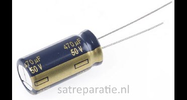 470μF 50V Panasonic Aluminium Electrolytic Capacitor dc, Radial, Through Hole