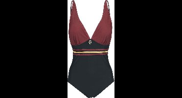 Harry Potter Gryffindor Dames Zwempak - zwart/bordeaux - M