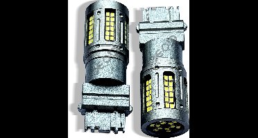 XEOD T25 / P27W / 3156 - LED Lampen - Autolampen - Dagrijverlichting - Achterlichten - Stadslicht - Remlicht - LED - Canbus - Autolampen - 6000K Helder Wit - 12V - 2 Stuks