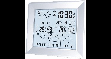 ApexArte® Weerstation Binnen en Buiten - Weerstation Draadloos Binnen Buiten - Weerstation met Buitensensor - Wit