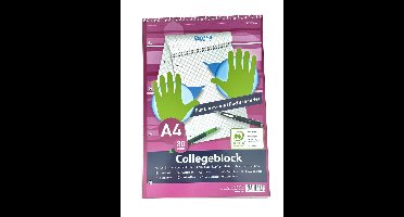 Toppoint - Collegeblok A4 - Geruit - 80 vellen - 4-gaats - 60g