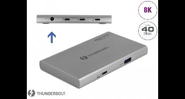 Delock Thunderbolt™ 4 Hub 3 Port with additional SuperSpeed USB 10 Gbps Type-A Port - 8K
