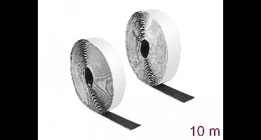 Klittenband haak-en-lus tape zelfklevend L 10 meter x B 25 mm zwart