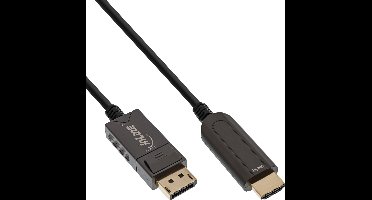 InLine® DisplayPort naar HDMI AOC-converterkabel, 4K/60 Hz, zwart, 15m