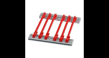SCHROFF geleiderail standaard type, PC, 160 mm, 2 mm groefbreedte, rood, 10 stuks