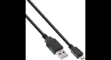 InLine® Micro-USB 2.0 kabel, snellaadkabel, USB-A male/Micro-B male, zwart, 1,8m