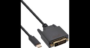 InLine® USB Display kabel, USB-C male naar DVI male, 1m