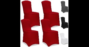 Detex Set 4 Elastische Stoelhoezen 80 tot 110cm Universeel - Rood