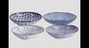Tokyo Design Studio – Nippon Blue – Pastaborden Set – 4 stuks 21×5.2cm