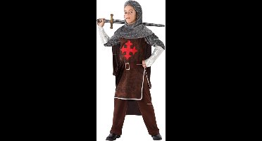 Atosa Middeleeuwse ridder verkleedkostuum - kinderen - bruin - carnaval - 5-delig 128