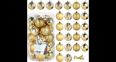 Kerstballen Set Onbreekbaar Gouden 6 cm 25 stuks - Kerstdecoratie