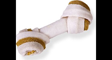 Petsnack - Hondensnack - Duoknoop Met Semi-Moist Strip - Gedroogde Buffelhuid - 13 cm - 5 stuks