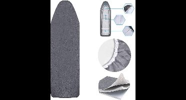 DailySupplies® Strijkplankhoes - Strijkplankhoezen - Strijkplankovertrek - Grijs