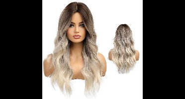 ApexArte® Top Kwaliteit Damespruik – Pruiken Dames - Hair Wig – Lang – Ombre Bruin en Blond
