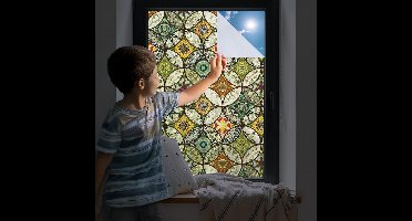 ApexArte® Raamfolie Glas in Lood - Zelfklevend - Antieke Look - Lood Regenboog