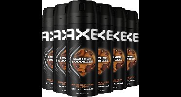 AXE - Deodorant Bodyspray - Leather & Cookies - 6 x 150 ml - Voordeelverpakking