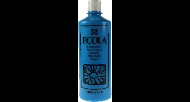Talens Ecola plakkaatverf flacon van 1000 ml, lichtblauw 4 stuks