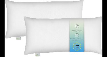 Bodyprotect ECOLine kussen 2 stuks 40 x 80 cm, set van 2 kussens, dubbelpak beddengoed van 100% microvezel, wasbaar, wit