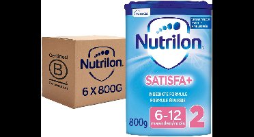 Nutrilon Satisfa+ 2 - Ingedikte Opvolgmelk - Baby 6-12 maanden - Babymelk in Poeder voor Flesvoeding - 6 x 800g