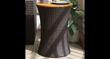 vidaXL Tuinbijzettafel - Trommelvormig - Zwart