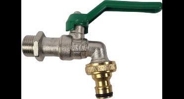 3/4'' Inch Messing Waterkraan - Roest- en Vorstbestendig - Tuin Wasmachine Regenton - Inclusief Kraanaansluiting - E-Book Buitenkraan