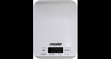 Mesko MS 3169 keukenweegschaal Roestvrijstaal, Wit Aanrecht Rechthoek Elektronische keukenweegschaal