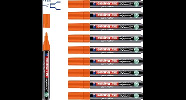 edding 790 lakmarker oranje 10 stuks - ronde punt 2-3 mm - verfstift voor veel verschillende ondergronden - goed zichtbaar op transparante en donkere ondergronden