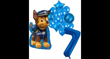 Paw Patrol Chase ballonnen pakket - 58x78cm - Folie Ballon - 7 jaar - Themafeest - Verjaardag - Ballonnen - Versiering - Helium ballon