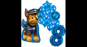 Paw Patrol Chase ballonnen pakket - 58x78cm - Folie Ballon - 8 jaar - Themafeest - Verjaardag - Ballonnen - Versiering - Helium ballon