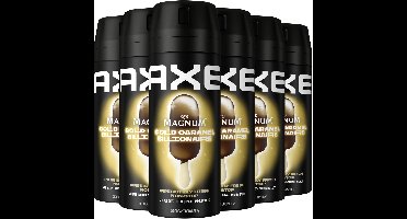 AXE Deodorant Bodyspray - Magnum Gold Caramel Billionaire - 6 x 150 ml - Voordeelverpakking