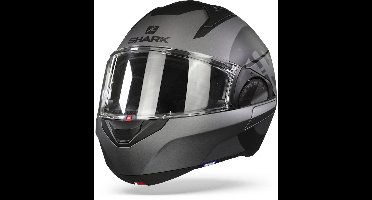 SHARK EVO ES KEDJE Motorhelm Systeemhelm Mat Zwart Antraciet Black - Maat XS